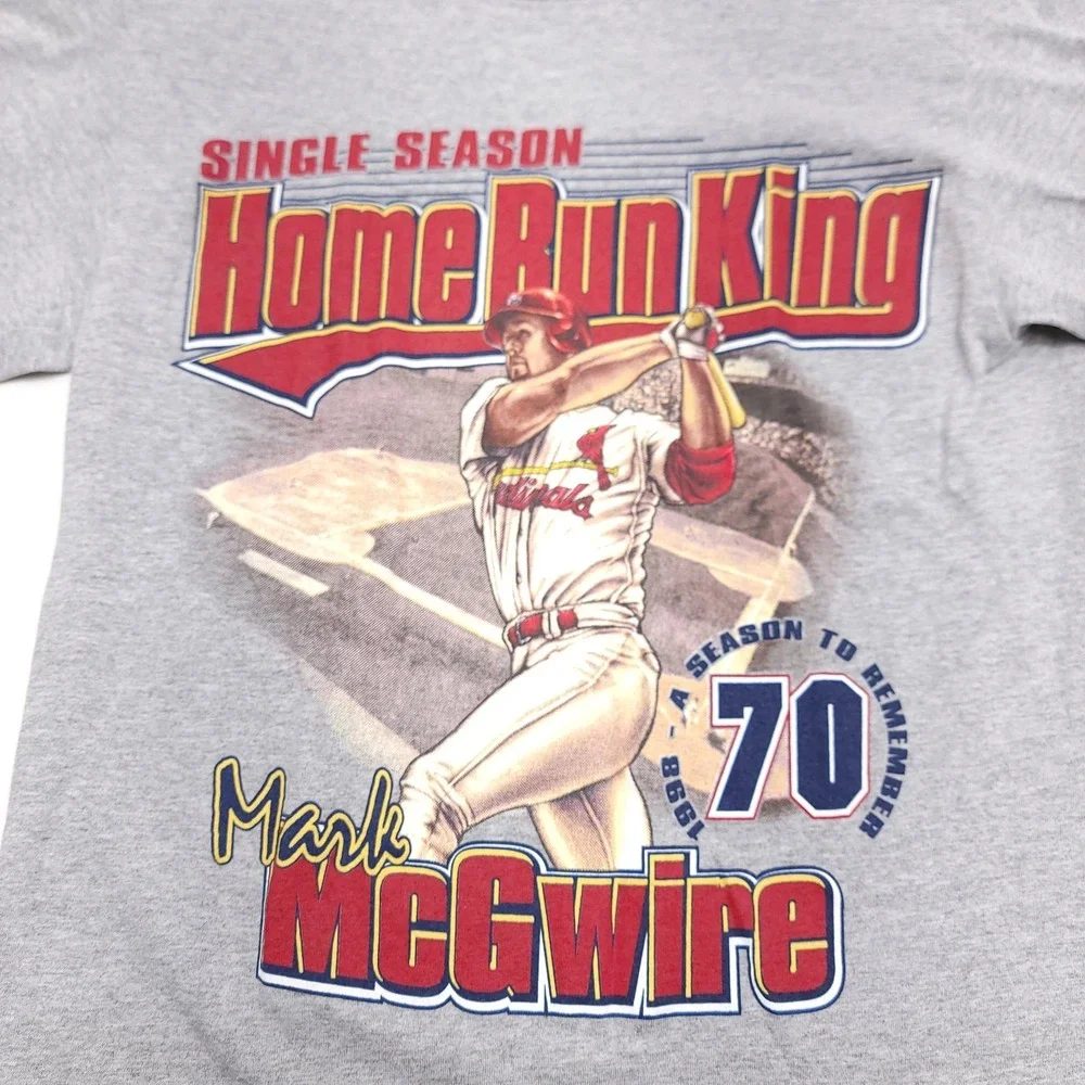 Mark McGwire‎ St. Louis Cardinals Shirt Youth Large Gray Lee Sports 90s Home Run